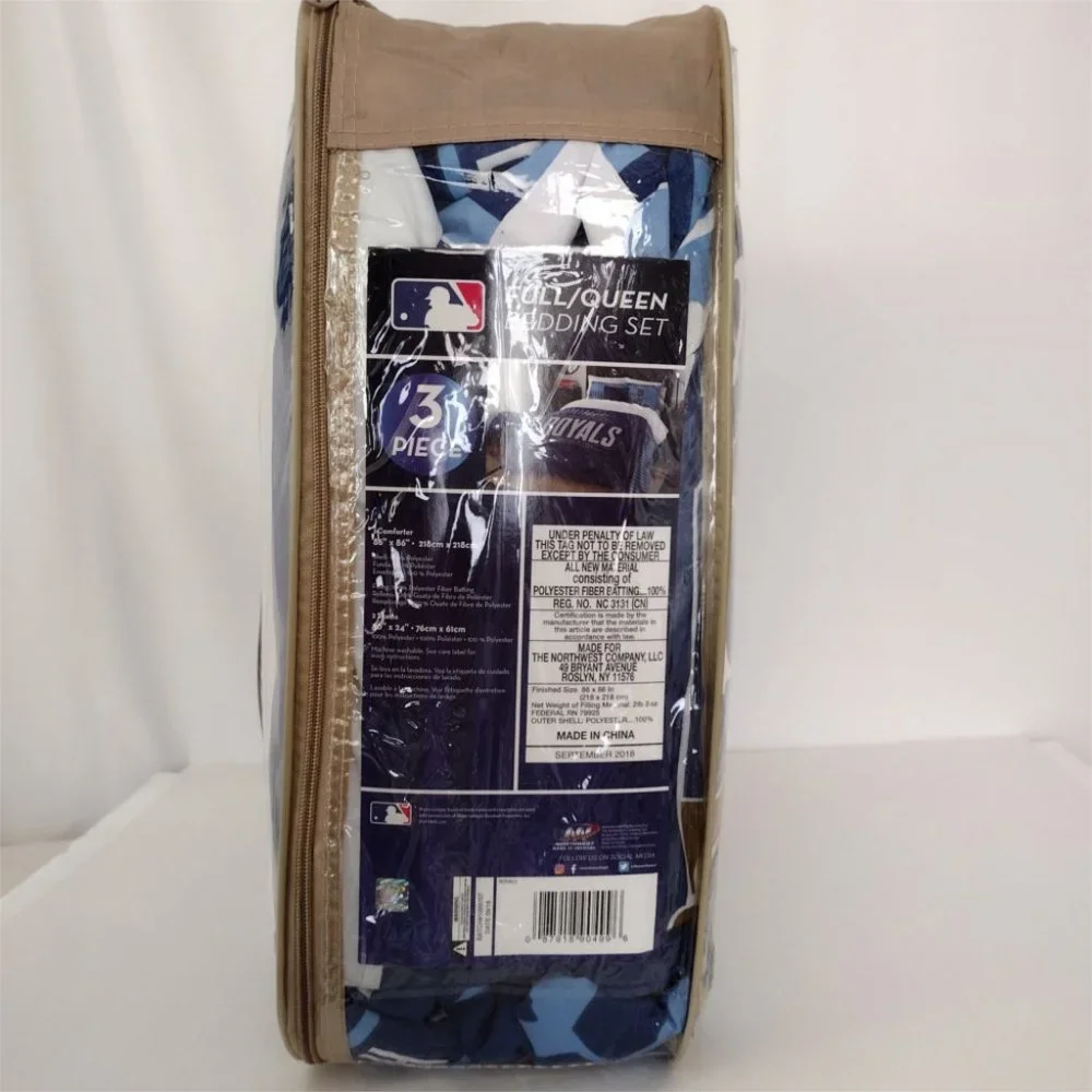 KC Royals MLB Full/Queen 3 Piece Bedding Set Comforter & Shams
